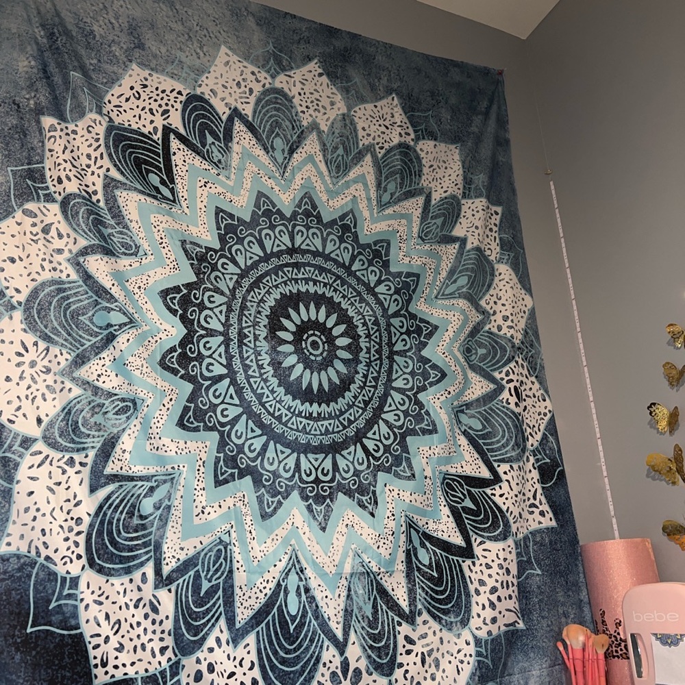 Tapestry mandala wall art decor home decor bedroom blue Y2K hippie teen dorm